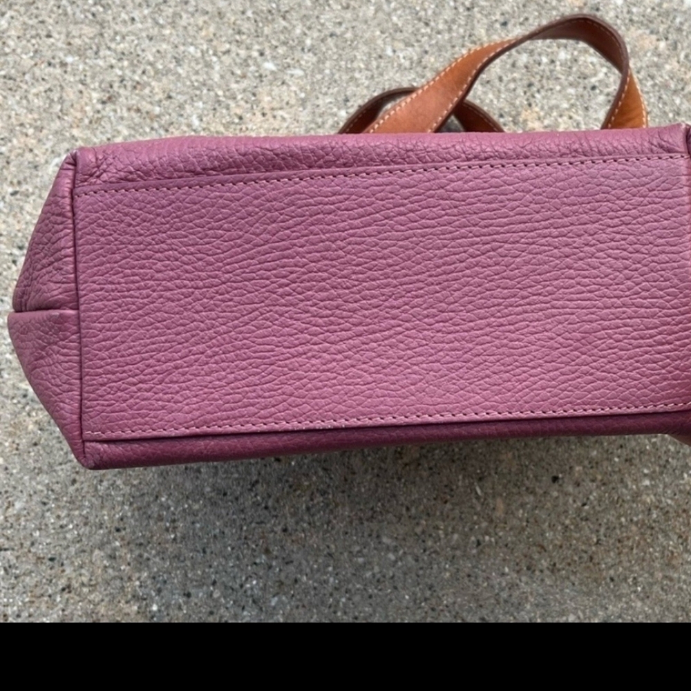 Maurizio Taiuti Women's Handbag Pink Tote with Brown Accents Leather Medium - Picture 4 of 12